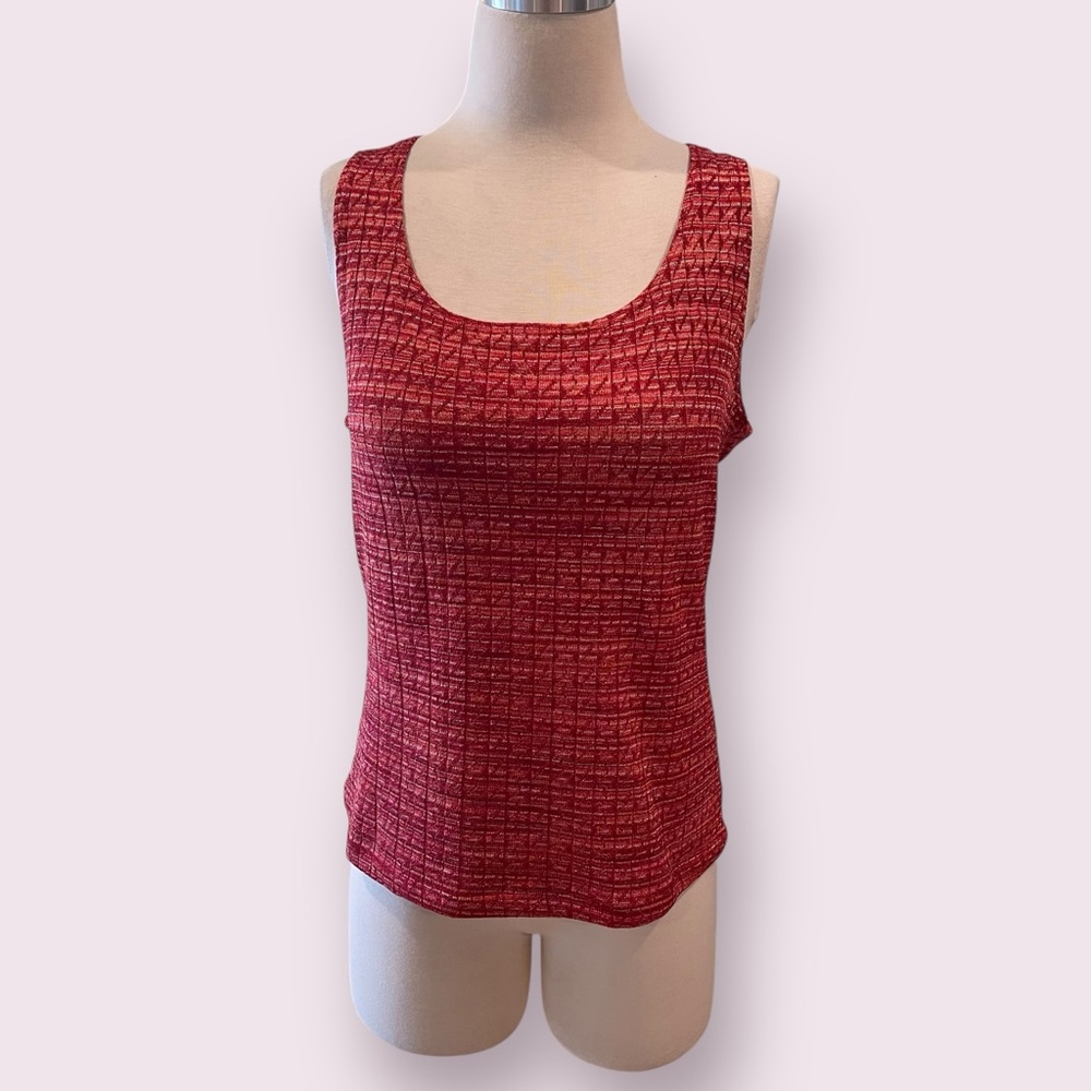 Red Y2K knit tank top